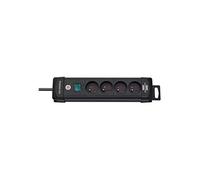 Multiprise avec 4 Prises Type E Premium-Line 1,80m Noir