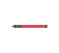 Multiprise avec 8 Prises et Disjoncteur 2m Alu-Line Noir / Rouge