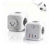 Multiprise avec Interrupteur, 7-en-1 Multiprise Cube, 4 Prises avec 3 USB(2 USB-A et 1 USB-C), Multiprise Murale Bloc Prise pour la Maison/Le Bureau, Blanc