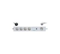 Avidsen - Multiprise avec Interrupteur à Pied - 5 Prises (4 Commutées + 1 Permanente) - Coupe-Veille Automatique Économie d'Énergie - Câble 1,5m - 3500W - 16A - Protection Enfant - Blanc