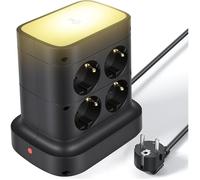 Multiprise Avec Interrupteur, Tour Multiprise 7 Prises Et 4 Usb Parafoudre Et Surtension,Avec Éclairage Led Réglable,Avec Rallonge