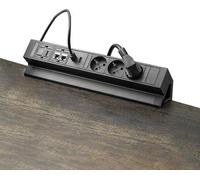 Multiprise avec USB, RJ45, HDMI et interrupteur – Prise de table avec protection contre les surtensions – Multiprise triple avec sécurité enfants