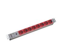 Multiprise Bachmann 19" en aluminium, 8 prises, pour onduleur, 2,0 m, sans interrupteur