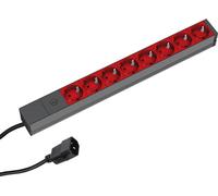 Multiprise Bachmann 19" en aluminium, 8 prises, pour onduleur, 2,0 m, sans interrupteur