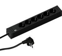 Multiprise Bachmann CONNECT LINE à 6 prises, noire, 2,0 m, sans interrupteur