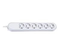 Multiprise Bachmann SMART 6 prises avec interrupteur et protection blanche