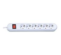 Multiprise Bachmann SMART blanche 6 prises avec protection et interrupteur, fixation facile