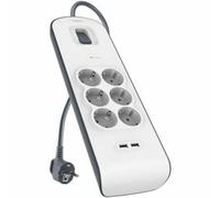 Multiprise Belkin 6 prises 2 USB-A avec protection 650 J câble 2 m