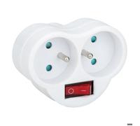 Multiprise biplite 16A + interrupteur façade - blanc - Zenitech