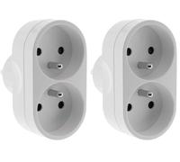 Multiprise biplite pour façade 16A - Blanc - Zenitech (Lot de 2)