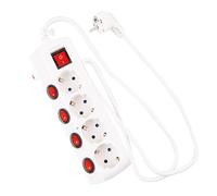 Multiprise blanche 4 prises avec interrupteur simple Parafoudre parasurtenseur rétractable 1,5 m Protection enfant