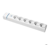Multiprise Blanche interrupteur lumineux 6 prises 2P+T 16A - Solera