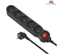 Maclean Multiprise MCE185 Bock - 5 prises avec interrupteur - câble 5 m Noir