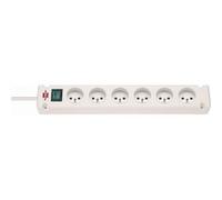 Multiprise Bremounta 6 prises BRENNENSTUHL - 3m - H05VV-F3G1.5 avec interrupteur - blanc - 1150651326 Blanc G