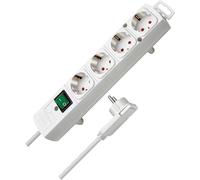 Brennenstuhl Multiprise 4 voies Comfort-Line Plus 1153120100 – 250 V, blanche, câble 2 m, prise plate