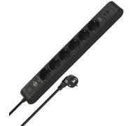 Multiprise Brennenstuhl 6 prises avec ports USB et protection contre les surtensions, câble noir de 2 mètres