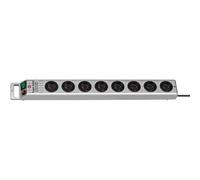 Brennenstuhl Multiprise Super-Solid 8 prises Protection enfants Interrupteur lumineux Argent