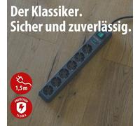 Multiprise Brennenstuhl Eco-Line 6 prises avec protection contre les surtensions, sécurité enfants renforcée, interrupteur et câble de 1,5 m ¿ anthracite.