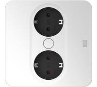 Multiprise carrée intégrée Bachmann TWIST 2, 2 prises et cordon de 2 m, blanc mat