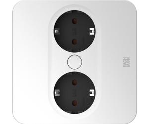 Multiprise carrée intégrée Bachmann TWIST 2, 2 prises et cordon de 2 m, blanc mat