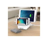 Multiprise Compulocks 10 prises avec protection et USB 2,4 A blanche