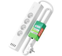Multiprise connectée - MEROSS - Type E - WiFi & commande vocale - 4x AC + 4x USB - 16A