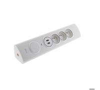 Multiprise d'angle 3P 16A + 1P 16A latérale + 2 USB parafoudre à câbler - Blanc - Otio