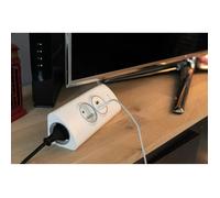 Multiprise d'angle - OTIO - 2 prises 16A + 2 USB - Blanc - 1,5m de câble
