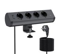 Multiprise de Bureau avec USB C, Dinolink Prise de Table en Aluminium