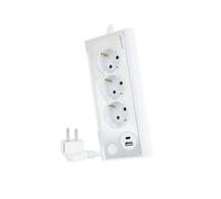 Multiprise de bureau Nanocable avec 3x Shuckos, 1x USB-C et 1x USB-A - Éclairage LED avec interrupt