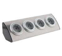 Multiprise de cuisine en angle 4 prises Schuko 16A sans câble - Gris - Otio