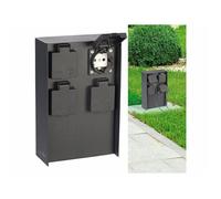 Royal Gardineer Multiprise de jardin en métal avec 4 prises