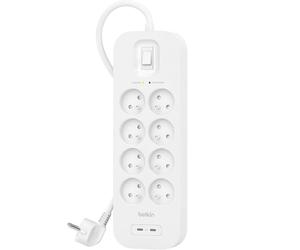 Multiprise de protection contre les surtensions 900J Belkin SRB004CA2M, 8x AC EU / 2x USB-C PD, blanc