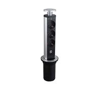 Multiprise de table encastrable avec 3 prises Schuko et 2 ports USB - Chargeur escamotable