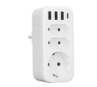 Multiprise de voyage, adaptateur de prise international avec charge multi-appareils, charge rapide USB-C pour les aventures en déplacement,
