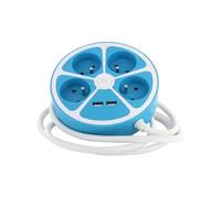Multiprise design circulaire 4X16 A Cordon 1 5 m Avec 2 USBA Interrupteur