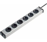 Multiprise EHMANN sans interrupteur, 6 prises, aluminium, câble d'alimentation de 1,5 m