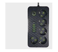Multiprise Electrique, Multiprise 6 Prises avec 5 Ports USB, Bloc Multiprise Parafoudre avec Interrupteur, Câble 3 M