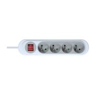 MultIPrise electrique - Prise MultIPle - Bloc MultIPrise - Rallonge electrique - Prolongateur - Rallonge MultIPrise -Gamme NOLA-4 Prises 2P+T 16A avec Interrupteur-Cordon 1.15 mètres, Gris Galet