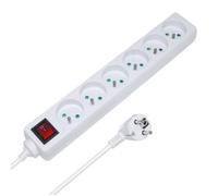 Multiprise électrique - WAYTEX - 6 prises - 1.50m - Interrupteur - Blanc - NF