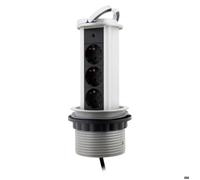 Multiprise encastrable cuisine 3 prises Schuko 16A - Gris - Otio