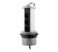 Multiprise encastrable cuisine 3 prises Schuko 16A - Gris - Otio