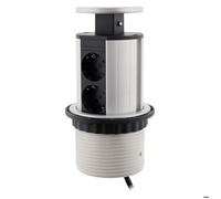 Multiprise encastrable cuisine 4 prises Schuko 16A - Blanc/Noir - Otio
