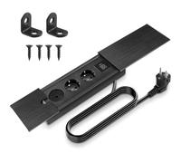 Multiprise encastrable escamotable 2 prises avec USB C et couvercle coulissant, prise de table, prise de table, prise encastrée, pour bureau, cuisine, bureau, table de canapé, table de conférence