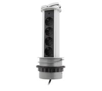 Multiprise encastrable - OTIO - Bloc multiprise encastrable - 4 prises Schuko 16A - 3680W - Noir coulissant