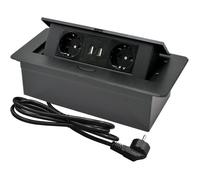 Multiprise Encastrable Plan de Travail,Bloc Prise Escamotable avec 2 Prises et Port USB et Port TypeC,1.8M Câble