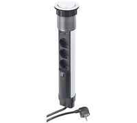 Revolt Multiprise encastrable pour bureau, 3 prises 230V + 2 USB
