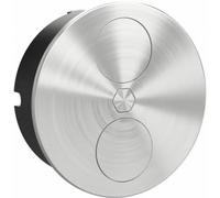 Multiprise encastrée e-Duplex avec ouverture et fermeture motorisée - rond inox SYNERCIA