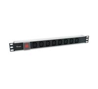 Multiprise Equip 333310 8 prises avec interrupteur câble 1,8 m aluminium noir