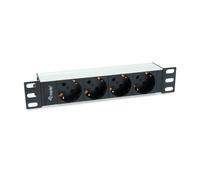 Multiprise Equip 333311 4 prises Basic Aluminium Noir Argent 1U Horizontale
